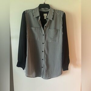 Chico's Black and White Striped Women's Top
